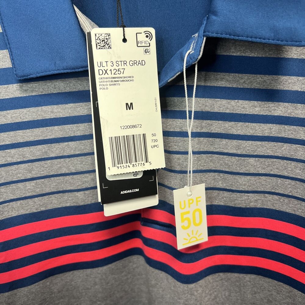 ADIDAS Ultimate 365 UPF50 Men's Golf Polo Medium NWT - Picture 2 of 5